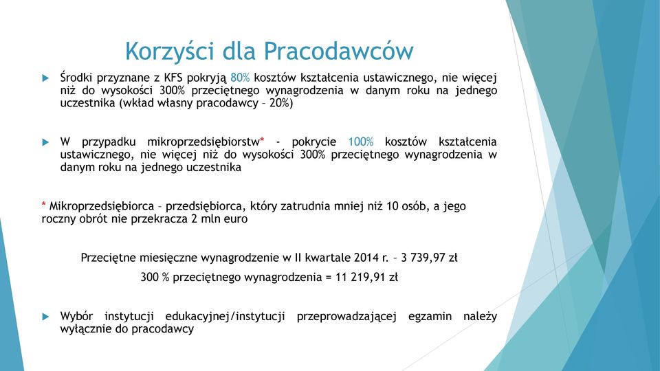 wynagrodzenia w danym roku na jednego uczestnika * Mikroprzedsiębiorca przedsiębiorca, który zatrudnia mniej niż 10 osób, a jego roczny obrót nie przekracza 2 mln euro Przeciętne