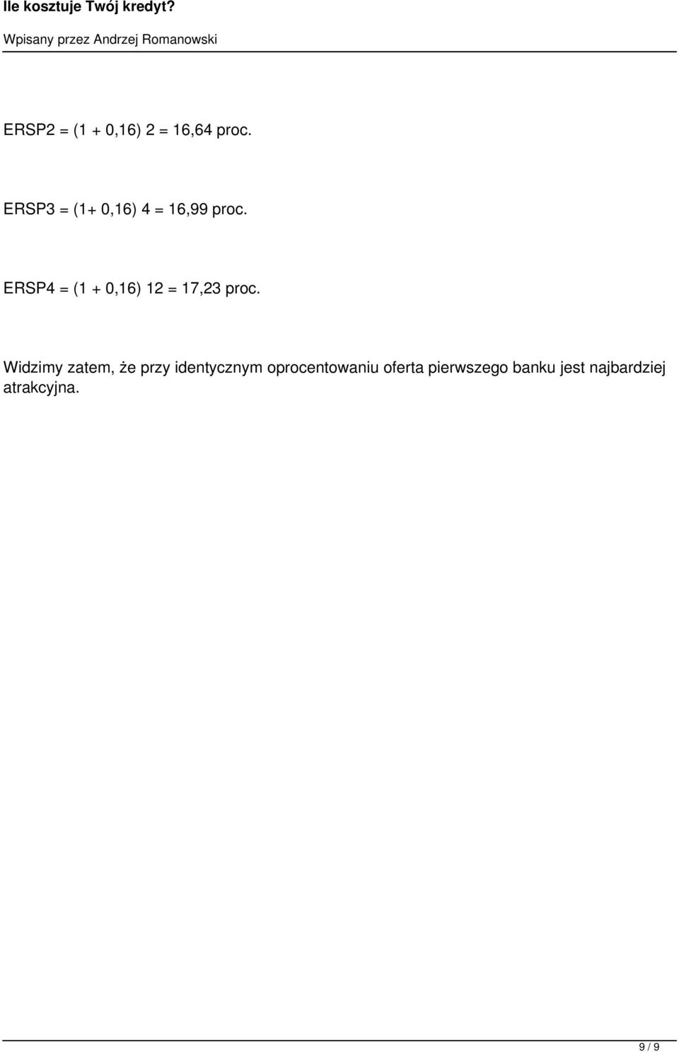 ERSP4 = (1 + 0,16) 12 = 17,23 proc.