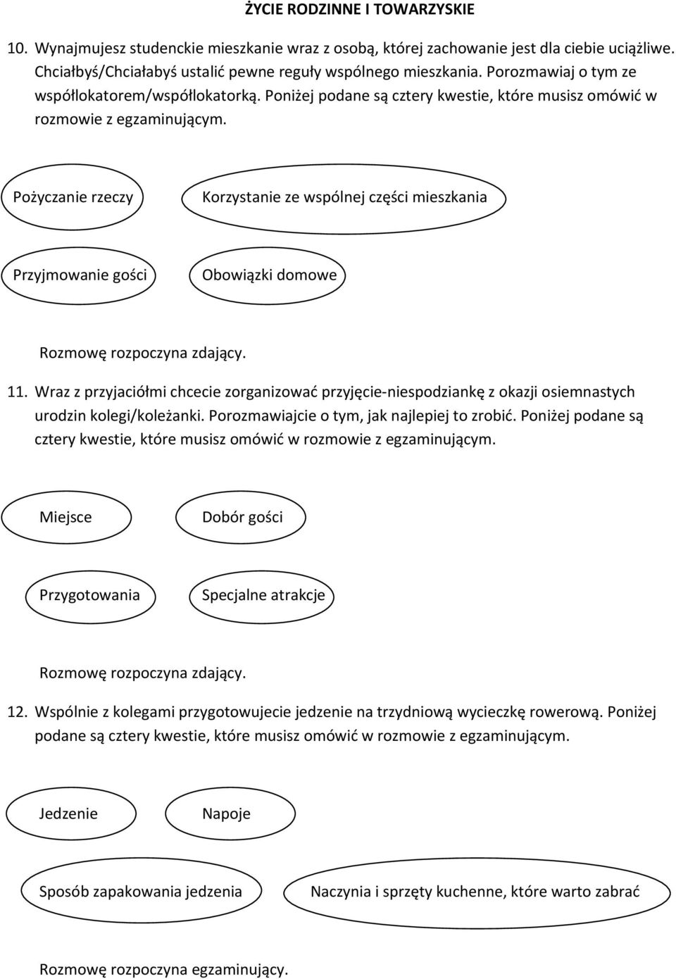 Poniżej podane są cztery kwestie, które musisz omówić w Pożyczanie rzeczy Korzystanie ze wspólnej części mieszkania Przyjmowanie gości Obowiązki domowe 11.