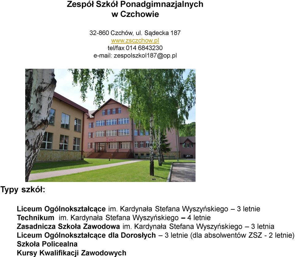 Kardynała Stefana Wyszyńskiego 3 letnie Technikum im.