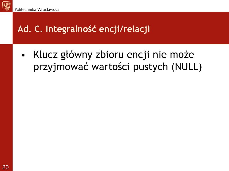 Klucz główny zbioru encji