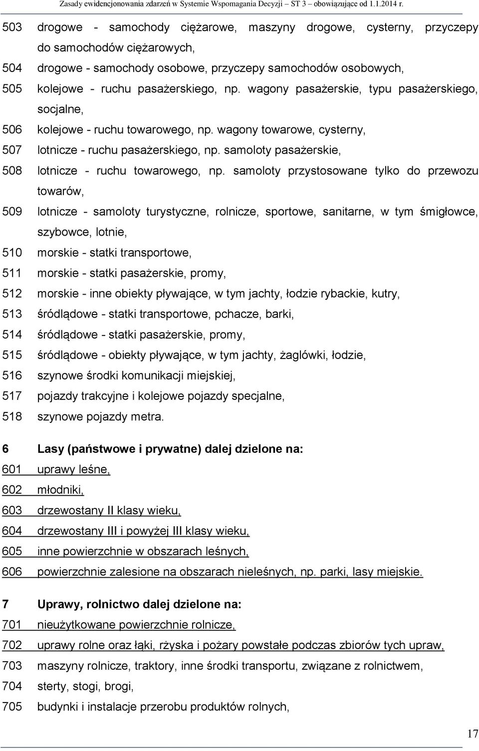 samoloty pasażerskie, 508 lotnicze - ruchu towarowego, np.
