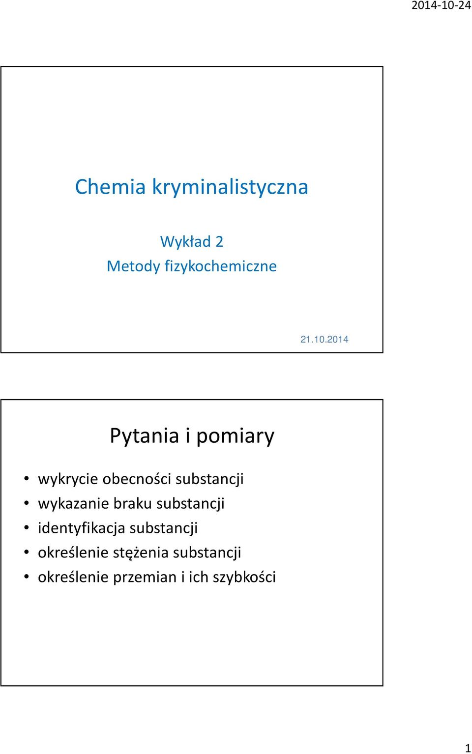 wykazanie braku substancji identyfikacja substancji