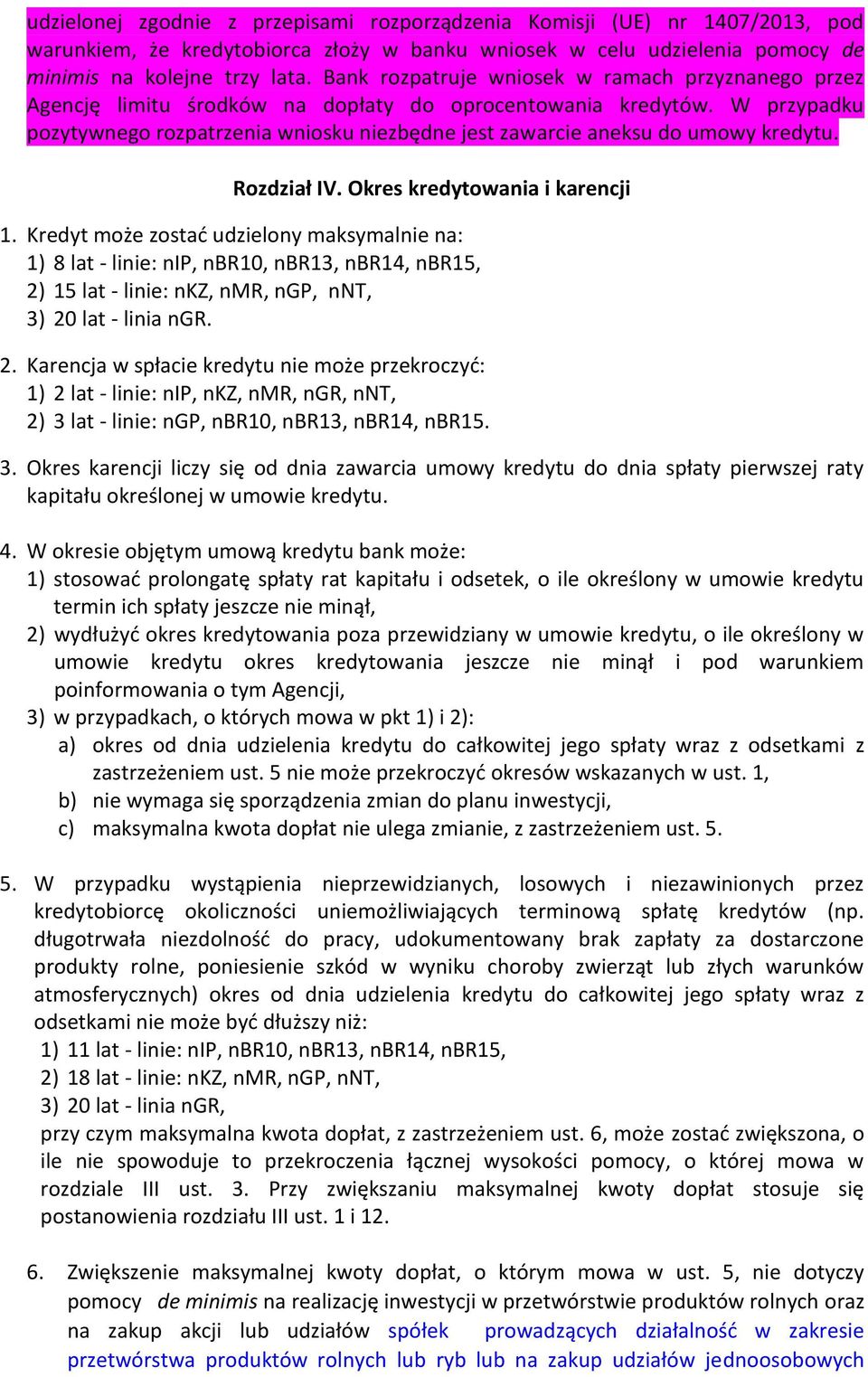 W przypadku pozytywnego rozpatrzenia wniosku niezbędne jest zawarcie aneksu do umowy kredytu. Rozdział IV. Okres kredytowania i karencji 1.
