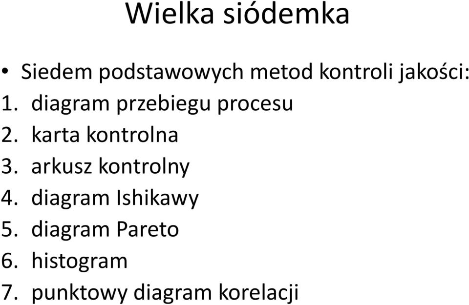 karta kontrolna 3. arkusz kontrolny 4.