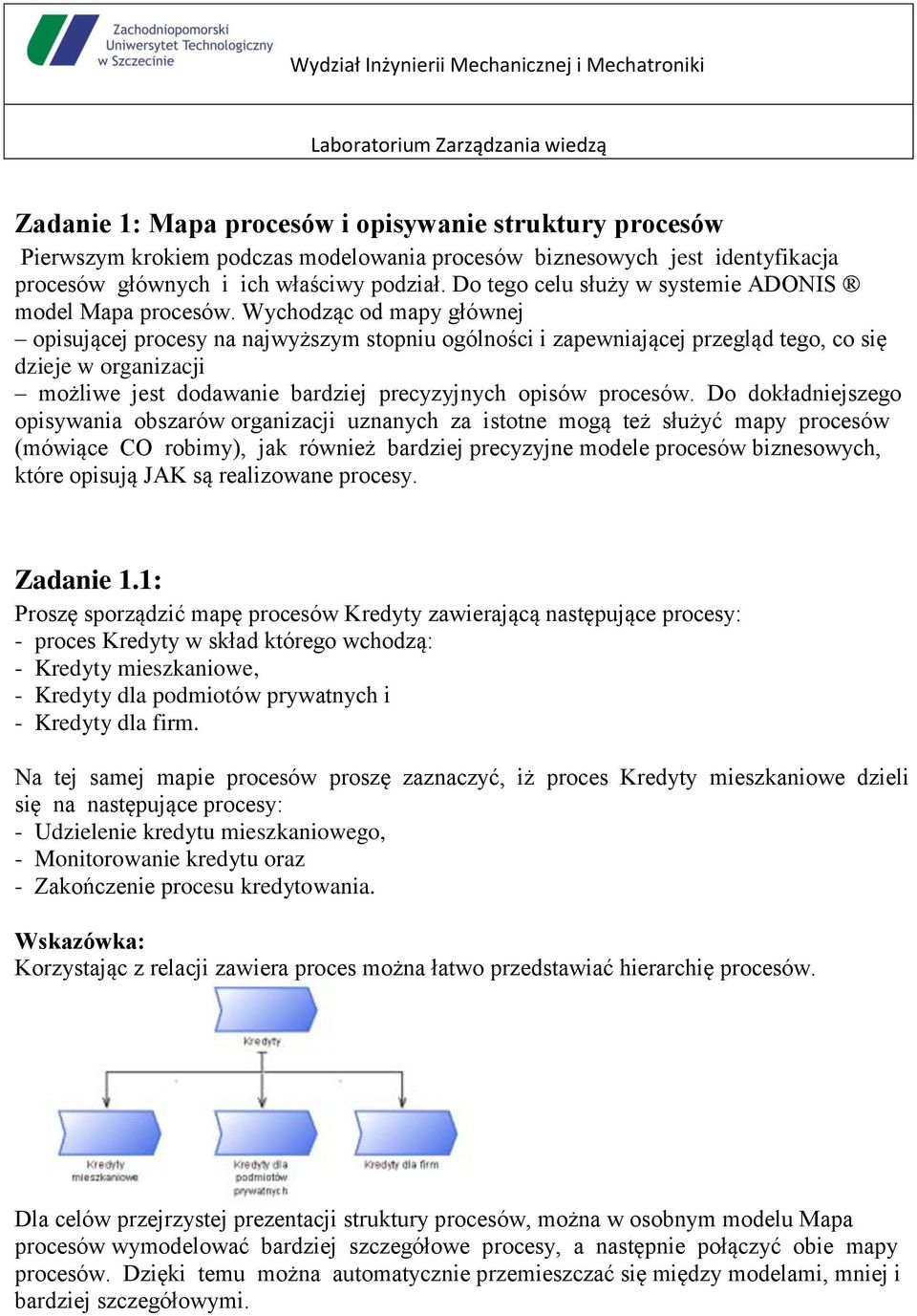 Wychodząc od mapy głównej opisującej procesy na najwyższym stopniu ogólności i zapewniającej przegląd tego, co się dzieje w organizacji możliwe jest dodawanie bardziej precyzyjnych opisów procesów.