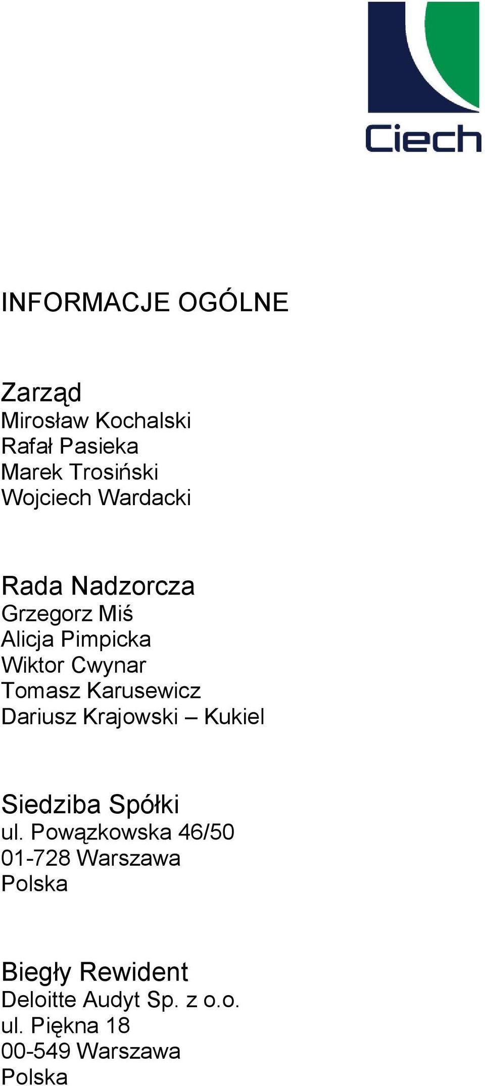 Karusewicz Dariusz Krajowski Kukiel Siedziba Spółki ul.