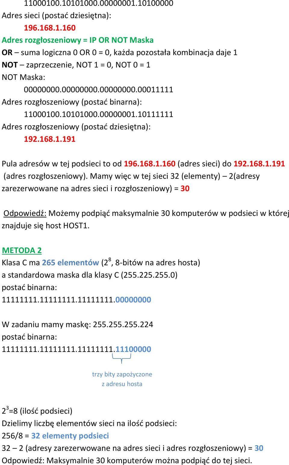 168.1.191 (adres rozgłoszeniowy).