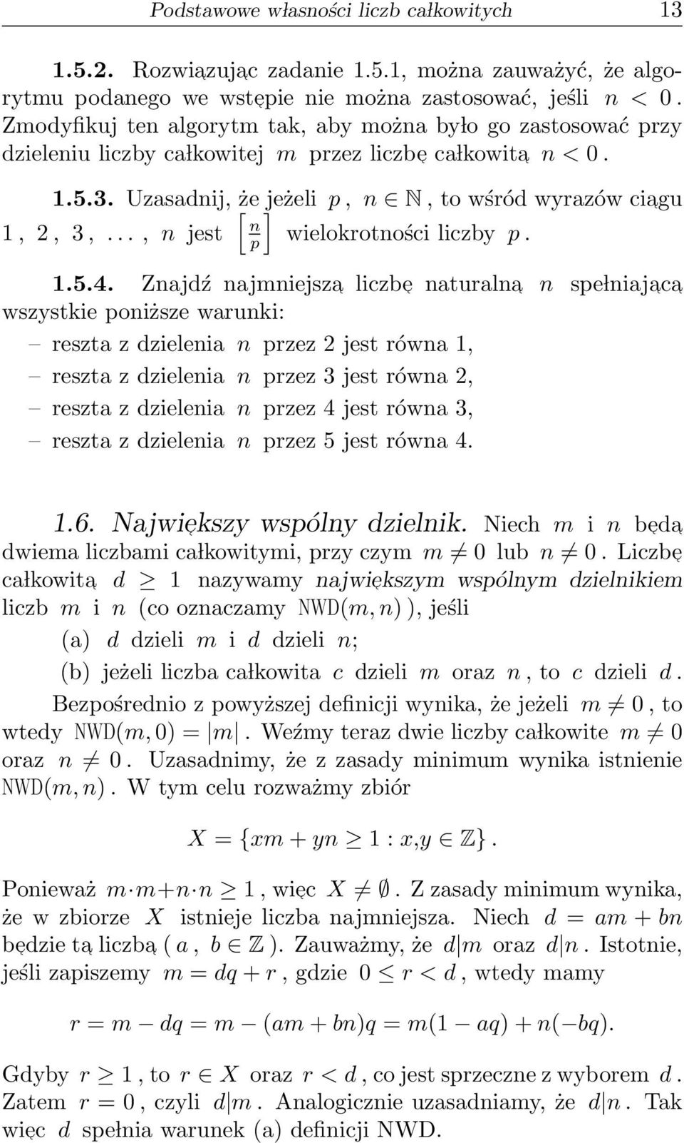 .., n jest wielokrotności liczby p. n p 1.5.4.