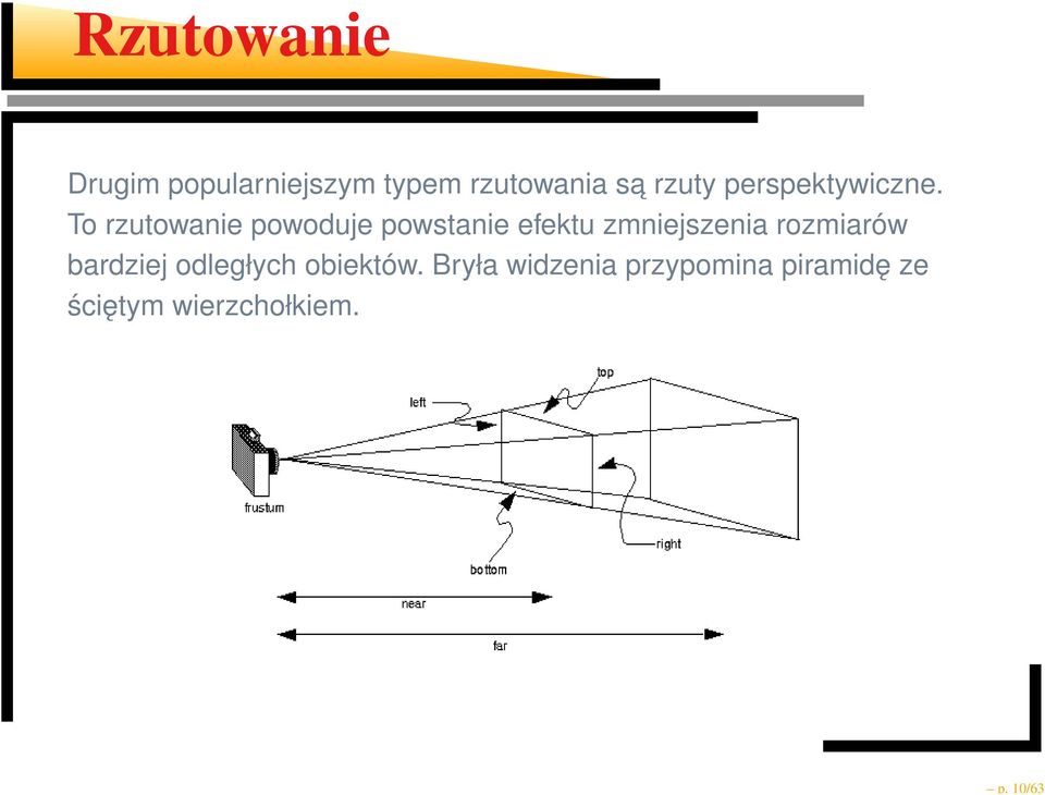 To rzutowanie powoduje powstanie efektu zmniejszenia