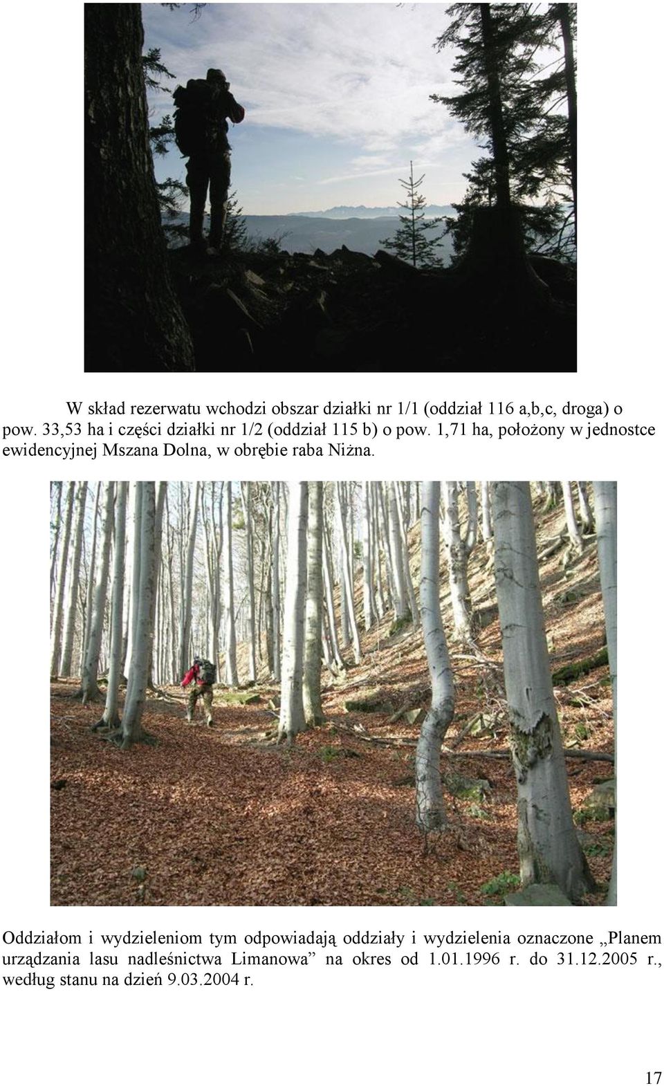 1,71 ha, położony w jednostce ewidencyjnej Mszana Dolna, w obrębie raba Niżna.