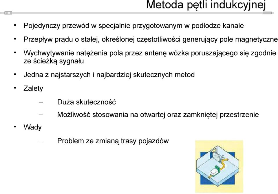 poruszającego się zgodnie ze ścieżką sygnału Jedna z najstarszych i najbardziej skutecznych metod Zalety Duża