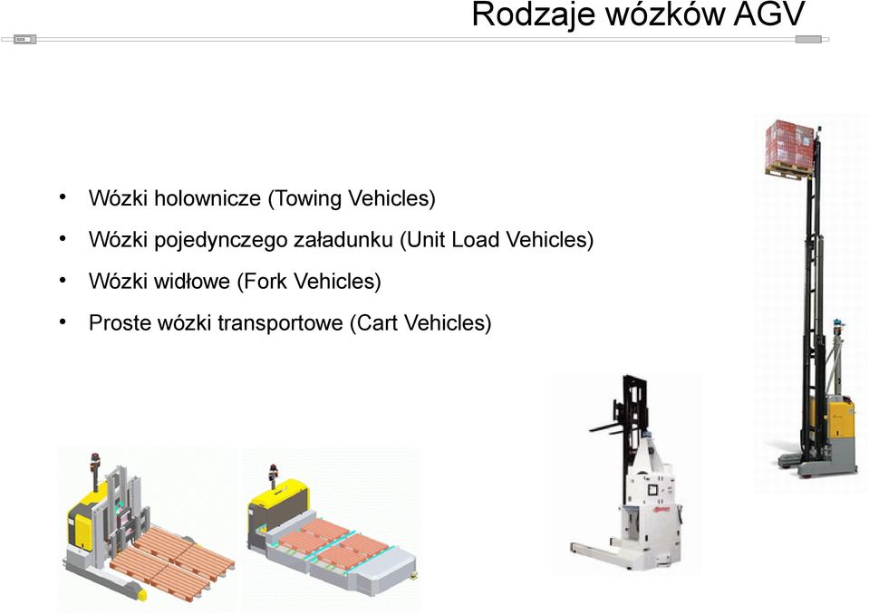 (Unit Load Vehicles) Wózki widłowe (Fork