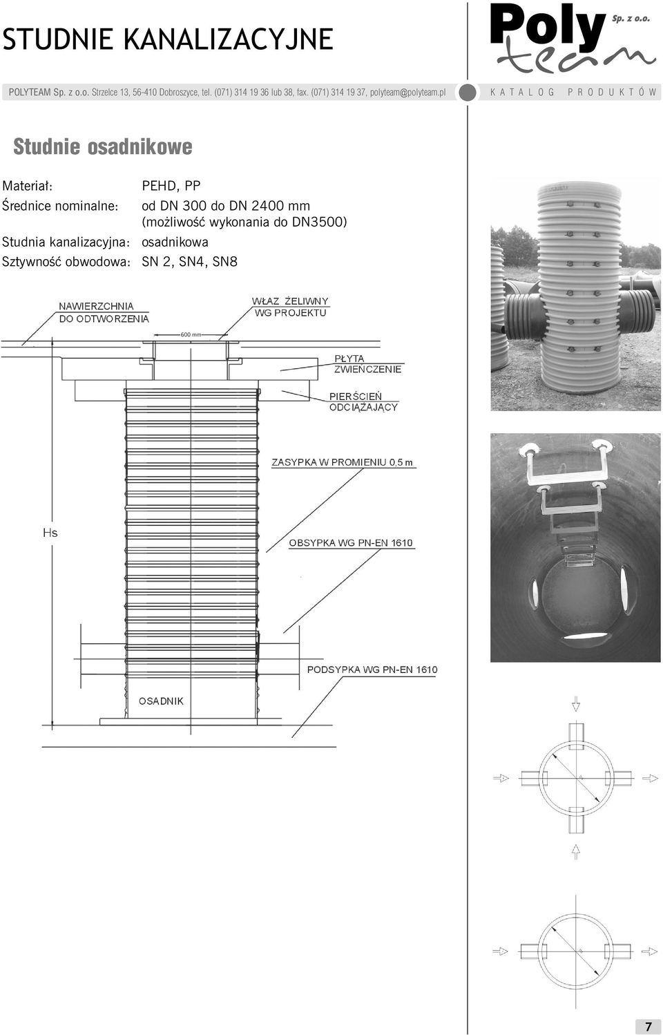 pl K A T A L O G P R O D U K T Ó W Studnie osadnikowe Średnice nominalne: PEHD, PP