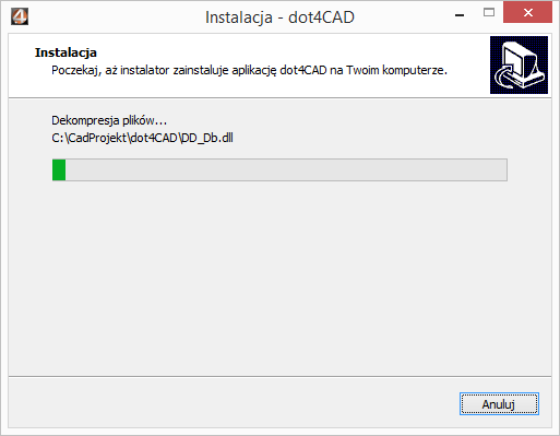 Instrukcja obsługi programu CAD Decor 2.2 aby wskazać inną lokalizację, należy wybrać przycisk Przeglądaj, wskazać żądaną lokalizację, zatwierdzić wybór przyciskiem Ok i kliknąć Instaluj (Rys.