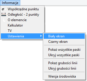 Rozdział 3. Sterowanie wyświetlaniem obrazu 4. Zmiana koloru tła rysunku W środowisku.4cad można ustawić dwa kolory tła rysunku - czarny lub biały, w zależności od preferencji użytkownika.