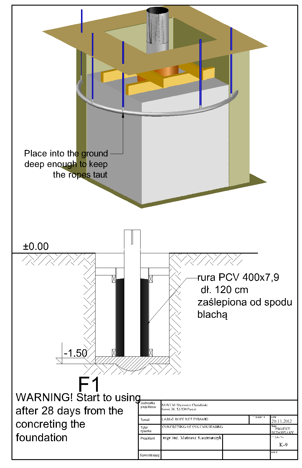 11 plastic pipe 400x7,9 L= 120 cm