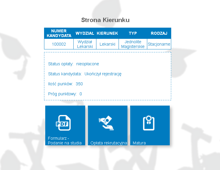 Krok 7. Strona Kierunku Po kliknięciu na kierunek pojawi się Strona Kierunku.