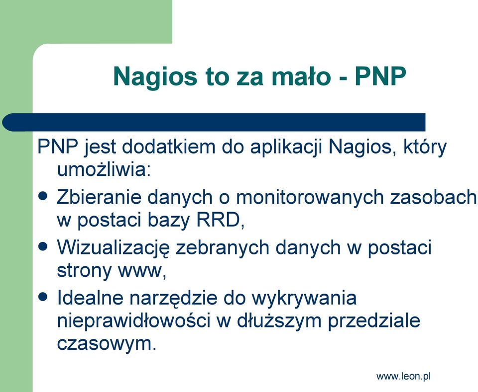 postaci bazy RRD, Wizualizację zebranych danych w postaci strony