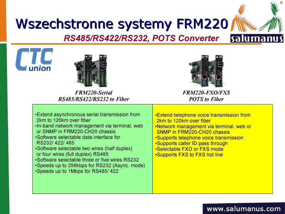 Software selectable three or five wires RS232 Speeds up to 256kbps for RS232 (Async.