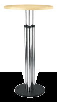 [ bistro ] Design: herrmann + stumpp ulm zalety i funkcje złożona z żeliwnej stopy i pojedynczej nogi wykonanej z trzech metalowych chromowanych lub malowanych proszkowo rur.