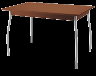 zalety i funkcje Stół o podstawie złożonej z czterech nóg wykonanych z chromowanych lub malowanych proszkowo rur oraz drewnianej oskrzyni w kolorze blatu.