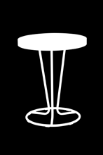 [ pinacolada ] Design: Szymon Hanczar zalety i funkcje Kompaktowa, zajmująca niewiele miejsca podstawa stołu wykonana z metalowych chromowanych rur.