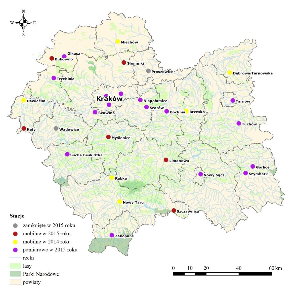 Miechów Oświęcim Dąbrowa Tarnowska Rabka Zdrój Nowy Targ Brzesko Słomniki Bukowno Kęty Szczawnica Limanowa