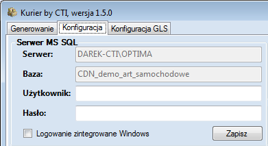 2. Pierwsze uruchomienie Podczas pierwszego uruchomienia programu zostanie wyświetlone okienko, w którym należy podać dane do logowania do Comarch ERP Optima: Firma nazwa firmy.