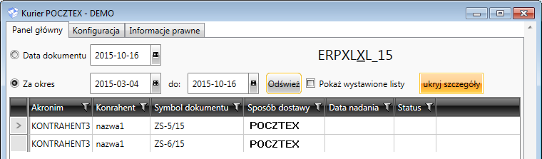 W górnej części okna należy wskazać okres, z jakiego zostaną wyświetlone dokumenty Zamówienie Sprzedaży z Comarch ERP XL.