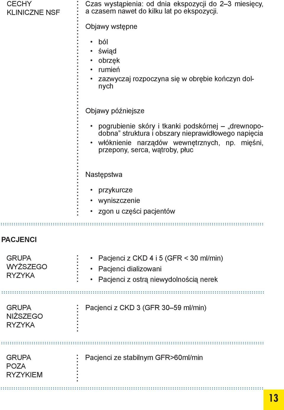 obszary nieprawidłowego napięcia włóknienie narządów wewnętrznych, np.