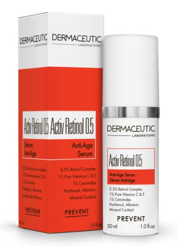 ACTIV RETINOL 0.5 SERUM PRZECIWSTARZENIOWE Wspiera naturalne procesy regeneracji komórek i redukuje widoczne oznaki starzenia się skóry.