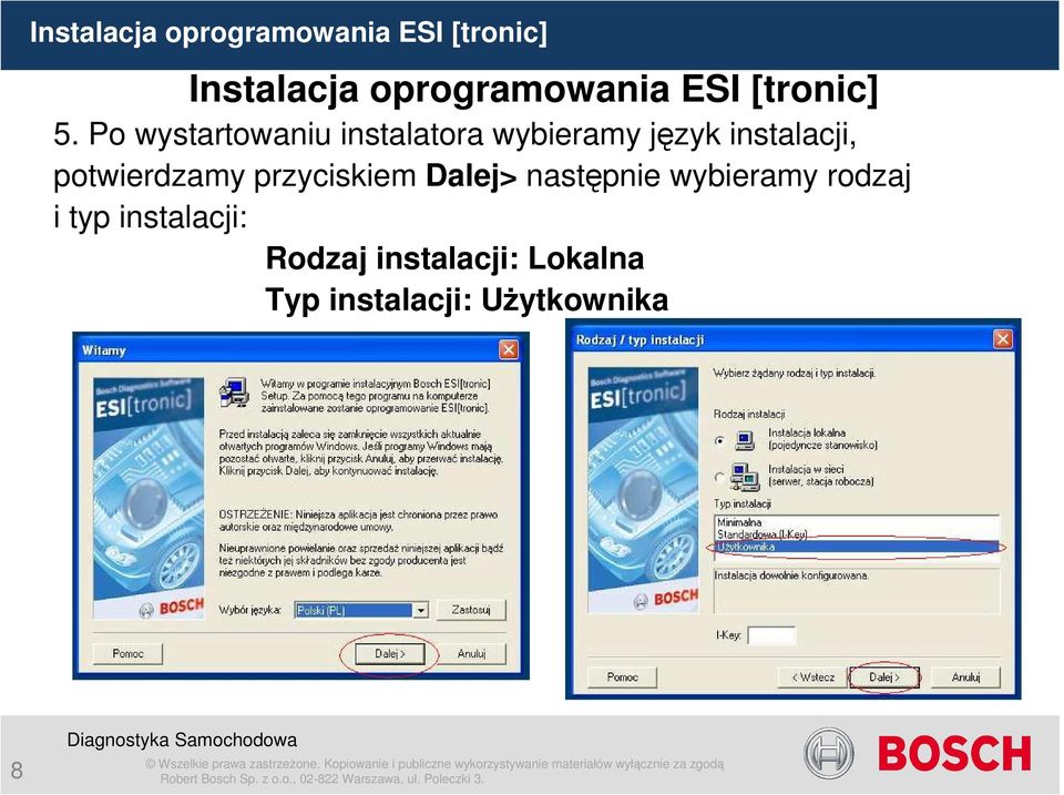 Po wystartowaniu instalatora wybieramy język instalacji,