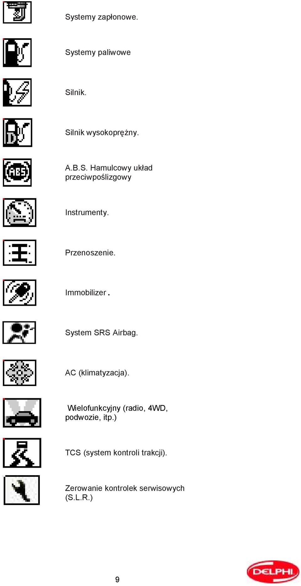 Wielofunkcyjny (radio, 4WD, podwozie, itp.) TCS (system kontroli trakcji).