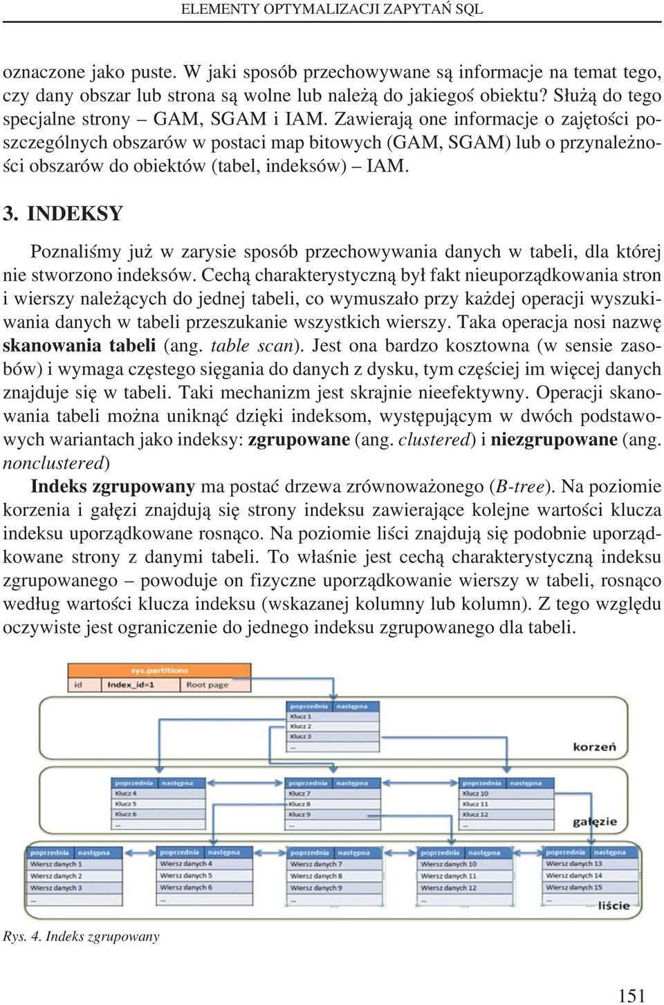 Zawierają one informacje o zajętości poszczególnych obszarów w postaci map bitowych (GAM, SGAM) lub o przynależności obszarów do obiektów (tabel, indeksów) IAM. 3.
