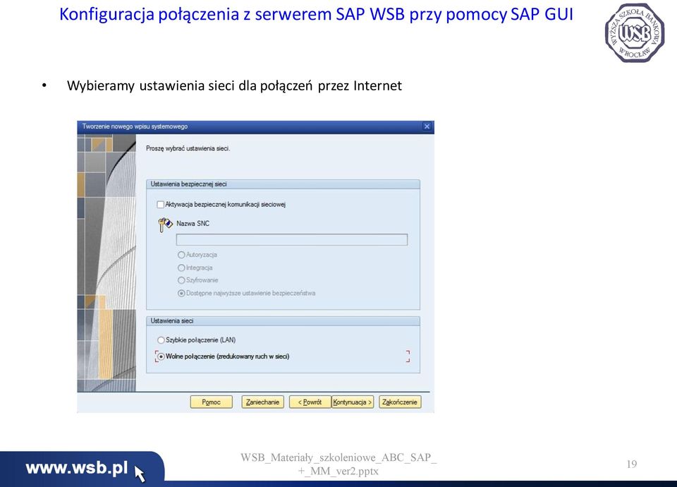 SAP GUI Wybieramy ustawienia