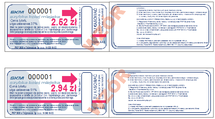Wzór nr 5 do 5 RPO SKM Bilety kartkowe do