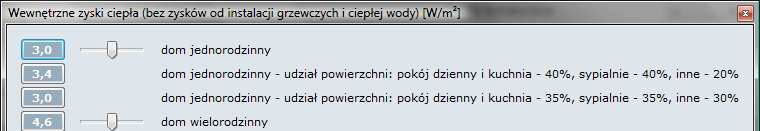 indywidualny sposób zysków ciepła dla lokali Zyski ciepła powinny odpowiadać