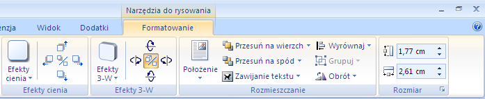 Kształty - formatowanie W celu sformatowania dowolnego