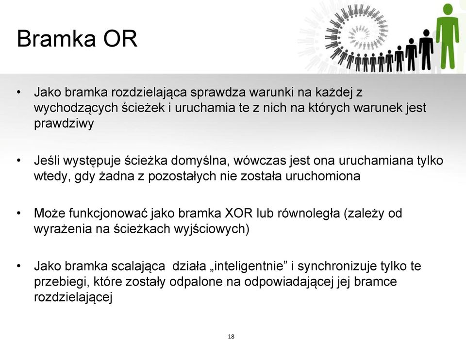 uruchomiona Może funkcjonować jako bramka XOR lub równoległa (zależy od wyrażenia na ścieżkach wyjściowych) Jako bramka