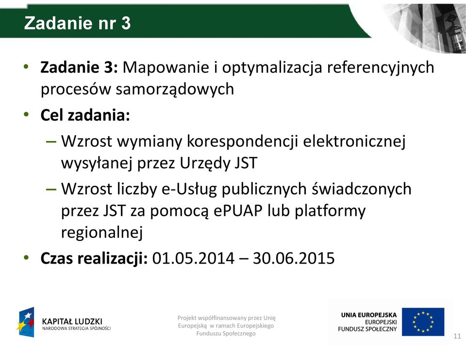 wysyłanej przez Urzędy JST Wzrost liczby e-usług publicznych świadczonych