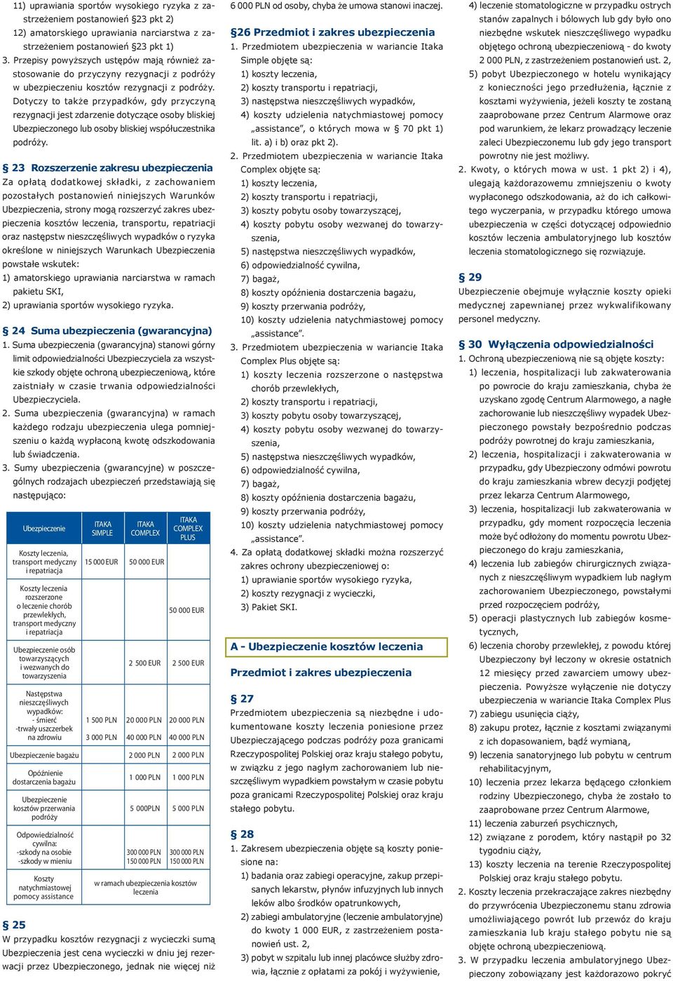 Dotyczy to także przypadków, gdy przyczyną rezygnacji jest zdarzenie dotyczące osoby bliskiej Ubezpieczonego lub osoby bliskiej współuczestnika podróży.