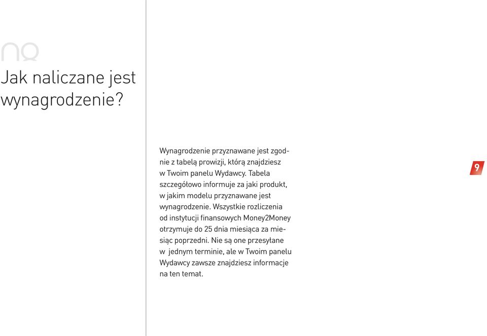 Tabela szczegółowo informuje za jaki produkt, w jakim modelu przyznawane jest wynagrodzenie.
