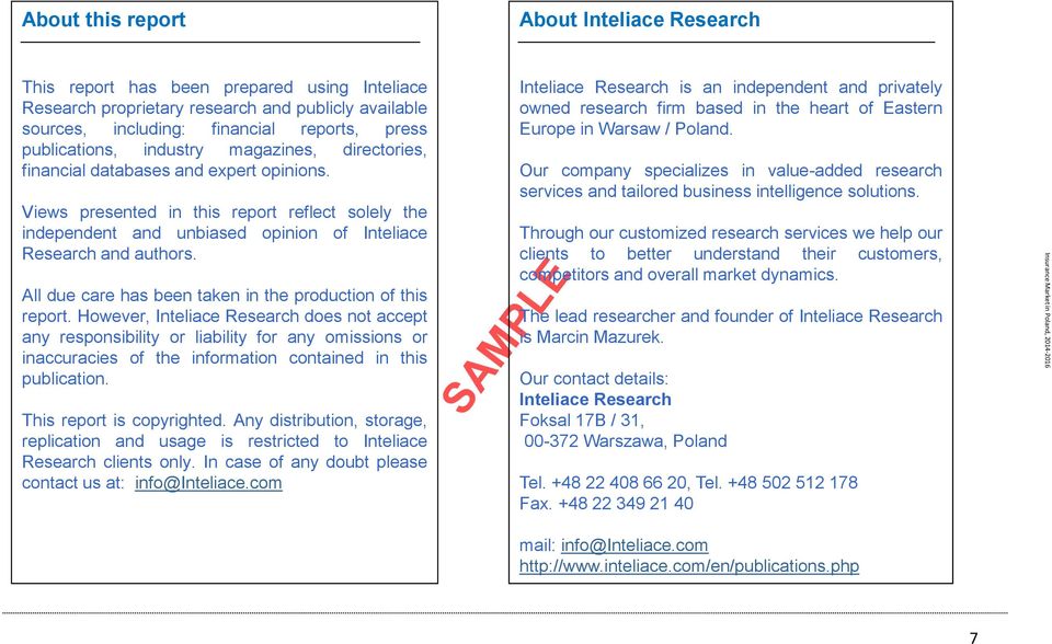 All due care has been taken in the production of this report.