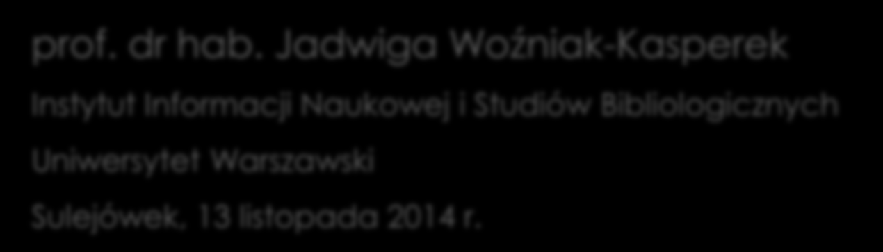 O słowach kluczowych prawie wszystko prof. dr hab.