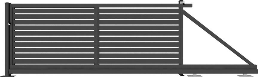 Przekrój panelu Smyck 100 Wymiar lameli: 100x25mm Słup do bramy, furtki 10x10cm Słup do panelu 8x8cm ALFEN Smyck 100 Panel Smyck Furtka prawa Furtka lewa Brama