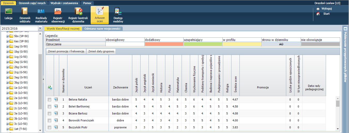 UONET+. Jak przygotować i wydrukować arkusze ocen i świadectwa uczniów? 7/16 3. Jeśli trzeba, uzupełnij braki.