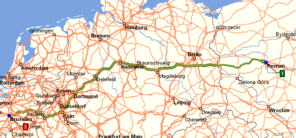 Zadanie 1 Przewoźnik ma podpisaną umowę na dostawy mrożonek z Poznania do Brukseli. Odległość między miastami wynosi 1020 km. Przewozy realizowane są raz w tygodniu: wyjazd w poniedziałek o godz. 8.