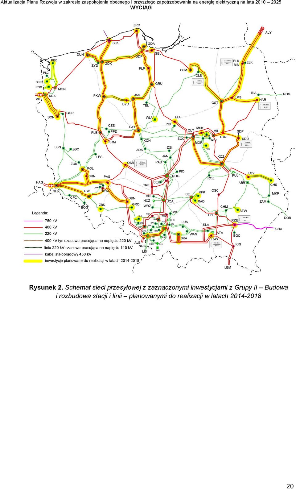 PAB HAG Legenda: MIK 750 kv 400 kv 220 kv CPC POL SWI BOG CRN ZBK PAS DBN GRO BLA KED WIE TRE ANI HCZ WRZ PBO 400 kv tymczasowo pracująca na napięciu 220 kv ALB KOM NOS linia 220 kv czasowo pracująca