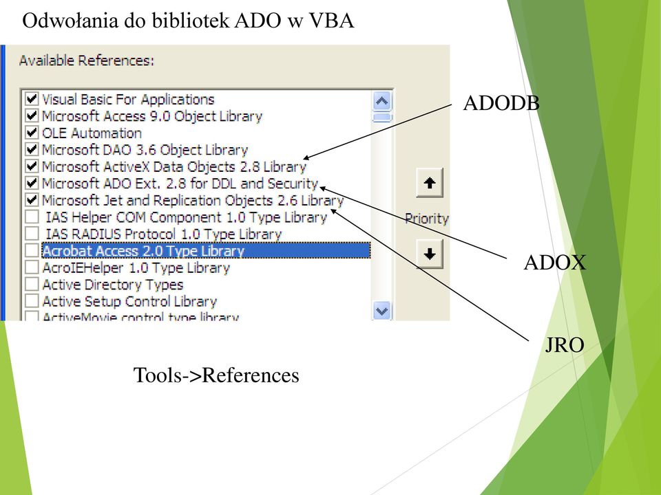 VBA ADODB ADOX